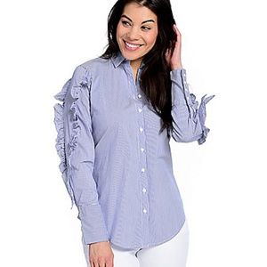 ✨3 for $30✨ NWOT Striped Stretch Button Down Top